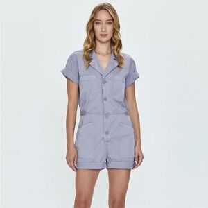 Parker Short Sleeve Romper - Plumeria Size Med